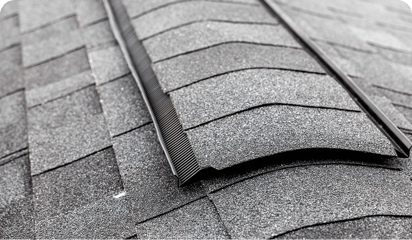 Close-up of textured roof shingles