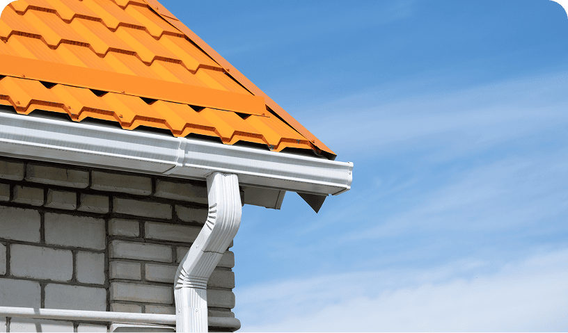 Brick house with orange roof