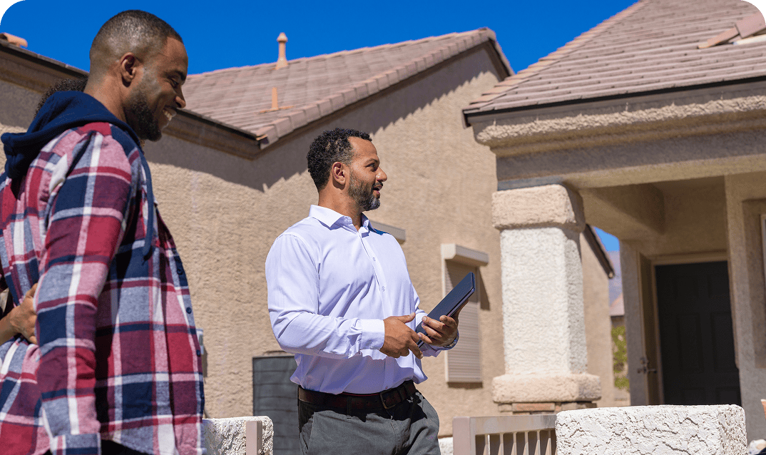 Client viewing property with realtor