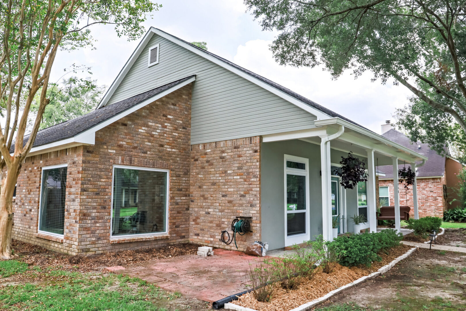 Suburban home with greenery