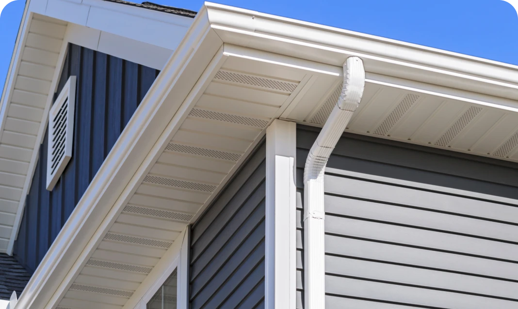Modern home siding and roof detail